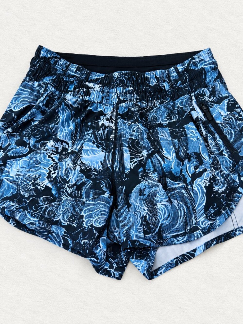 Lululemon Tracker Short V 4" Eternal Wave Starlight Black Size 10